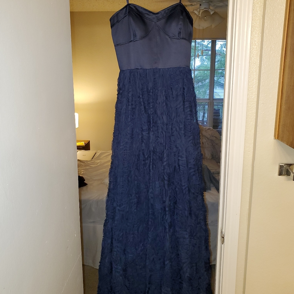 Adrianna Papell Strapless Navy Gown